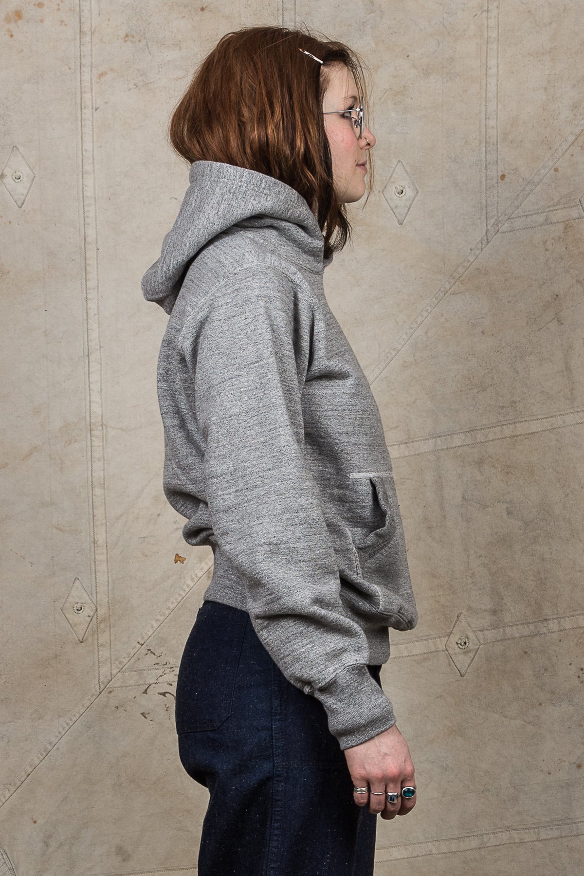 Buzz Rickson's Loopwheel Hoodie 4-Needle Grey