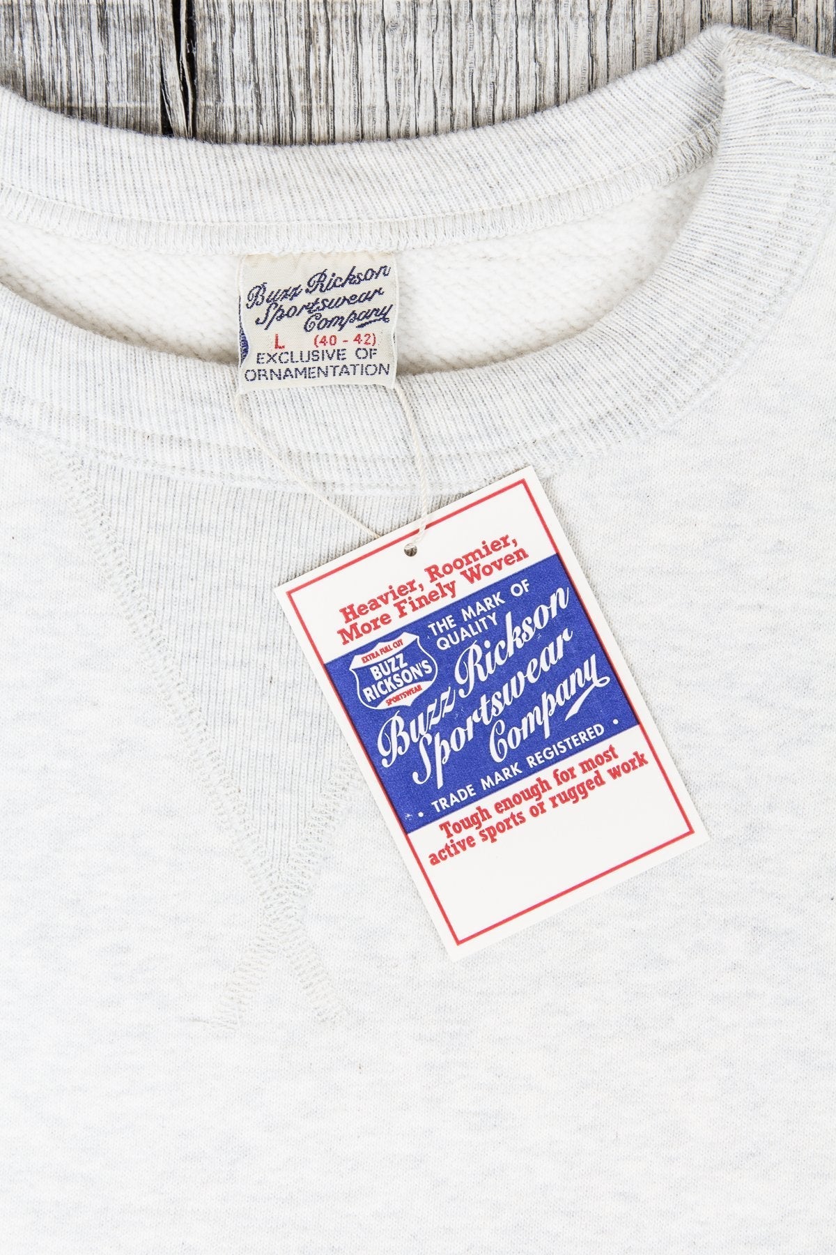 Buzz Rickson's Loopwheel Sweatshirt 4-Needle Oatmeal BR65622