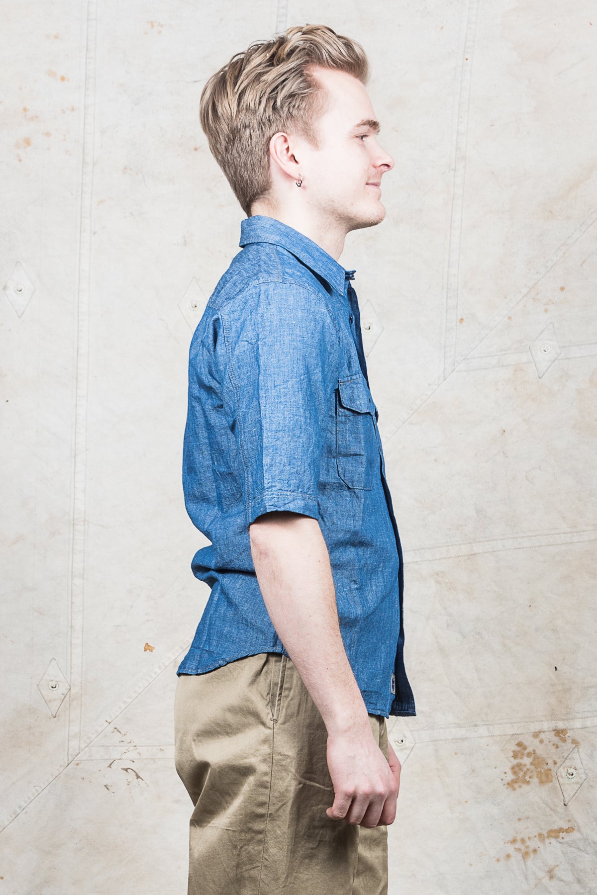 Indigofera Delray Cotton / Linen Indigo Chambray Shirt