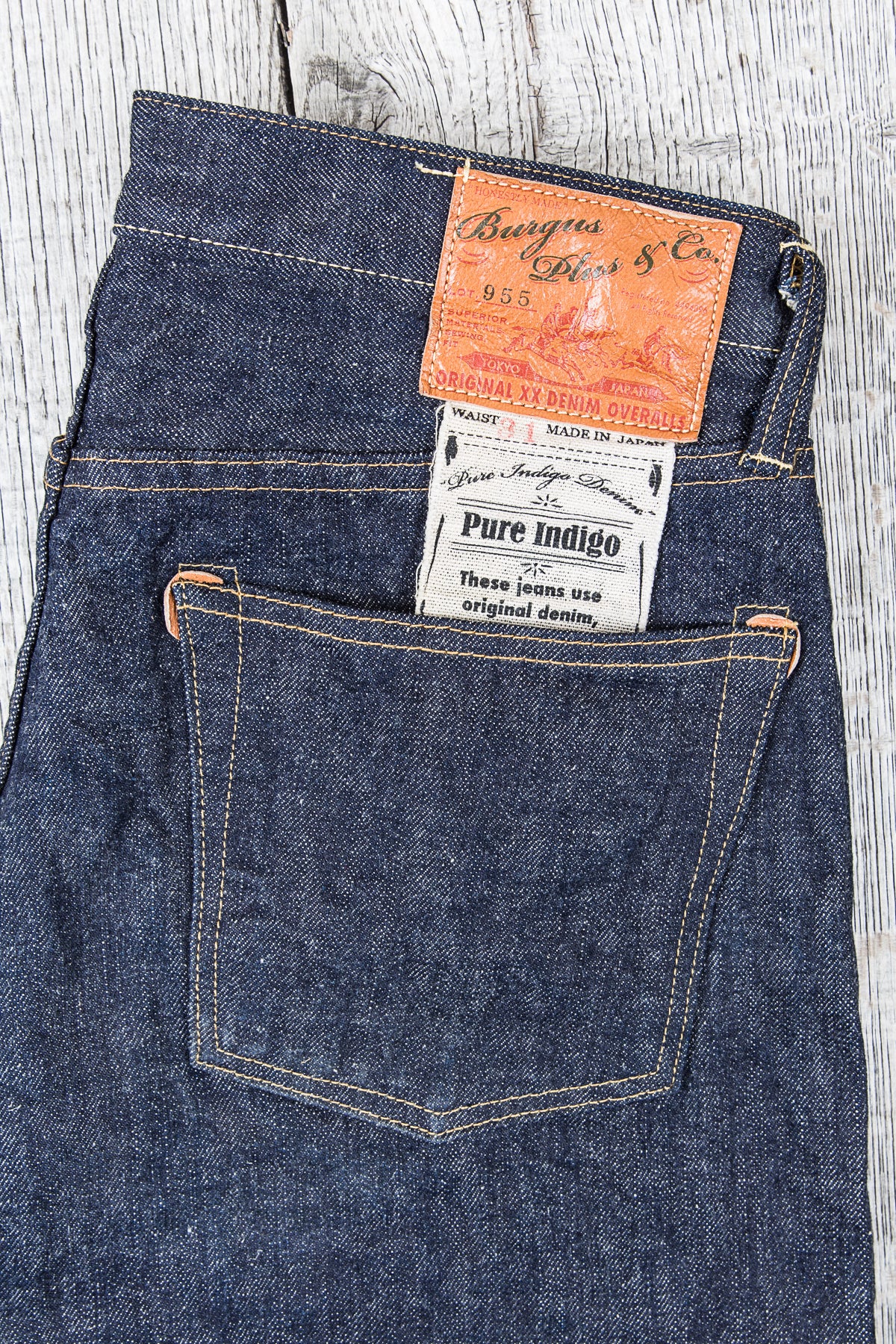 Burgus Plus & Co. 955-xx Natural Indigo Selvedge Denim Jeans