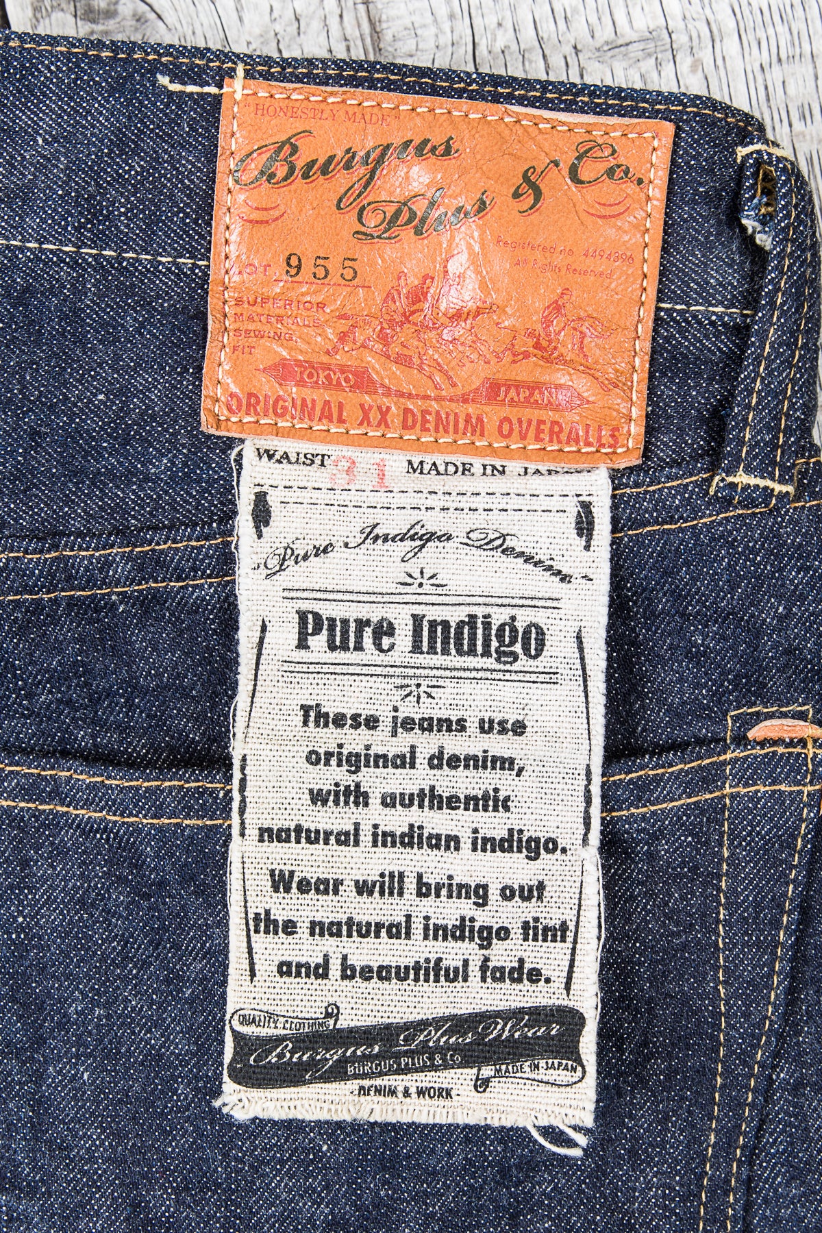 Burgus Plus & Co. 955-xx Natural Indigo Selvedge Denim Jeans