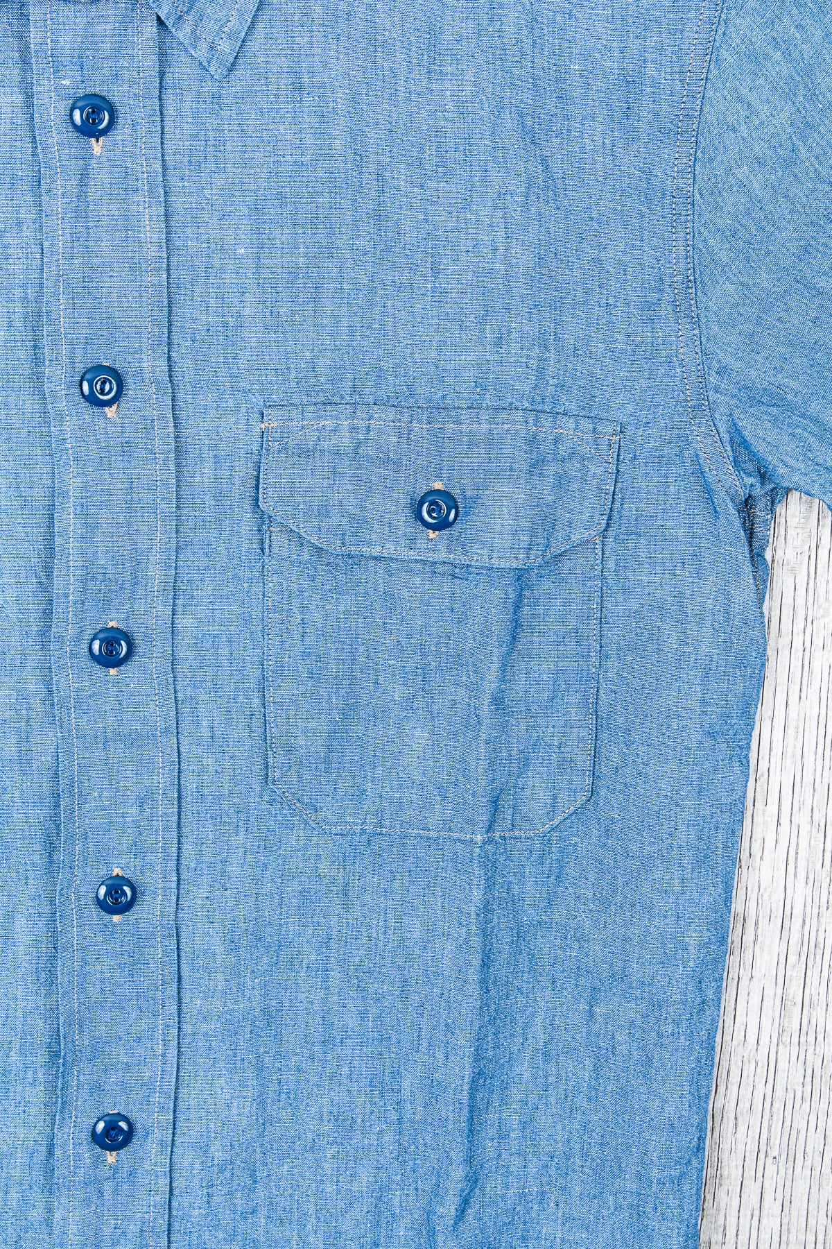 Indigofera Delray Cotton / Linen Indigo Chambray Shirt