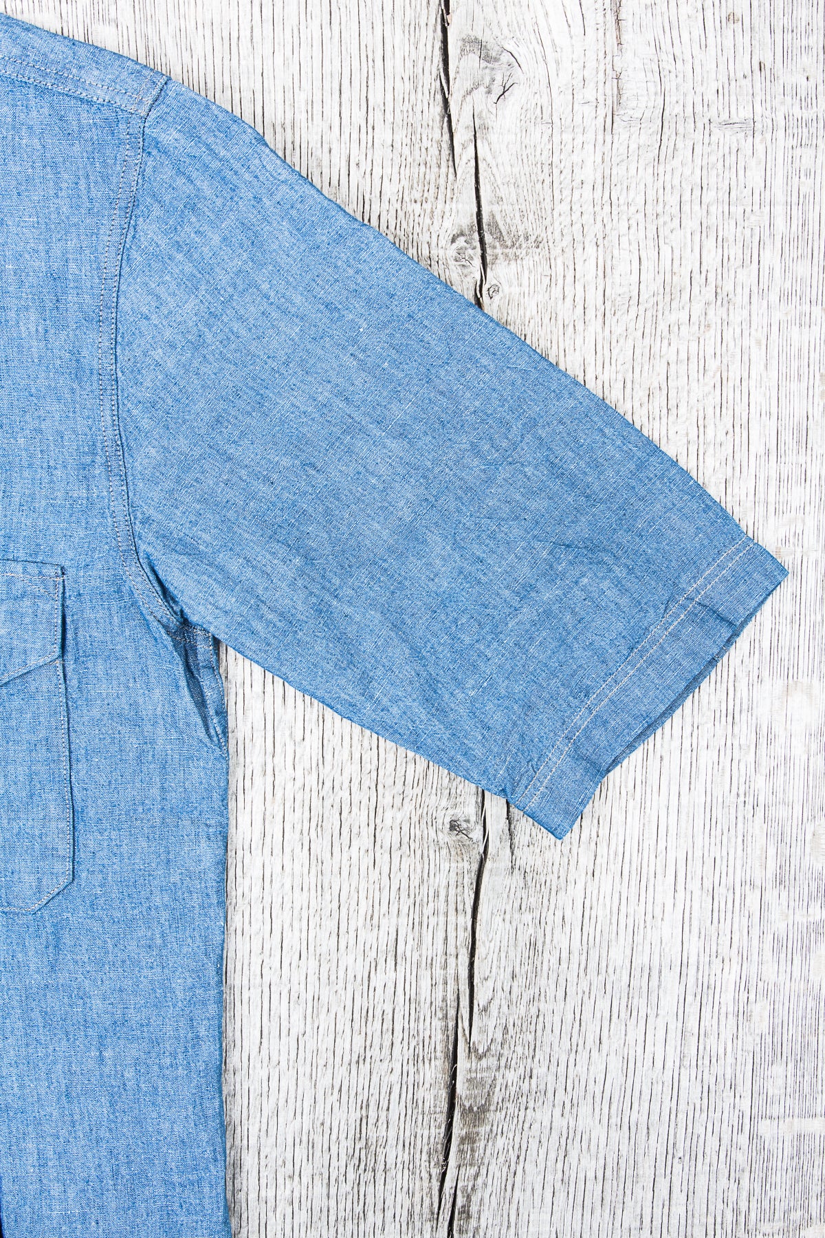 Indigofera Delray Cotton / Linen Indigo Chambray Shirt