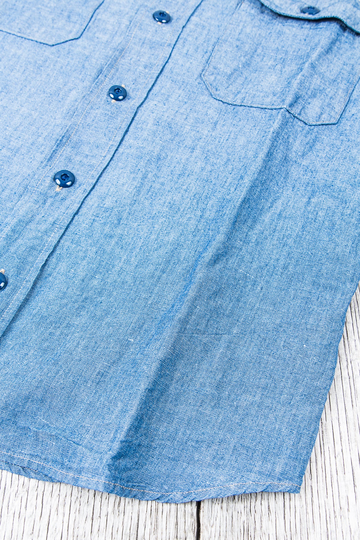 Indigofera Delray Cotton / Linen Indigo Chambray Shirt