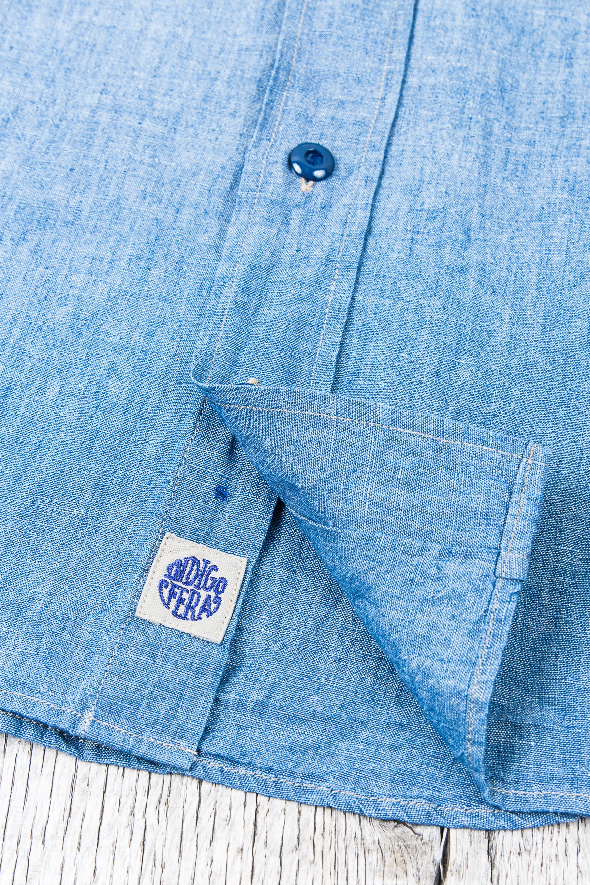 Indigofera Delray Cotton / Linen Indigo Chambray Shirt