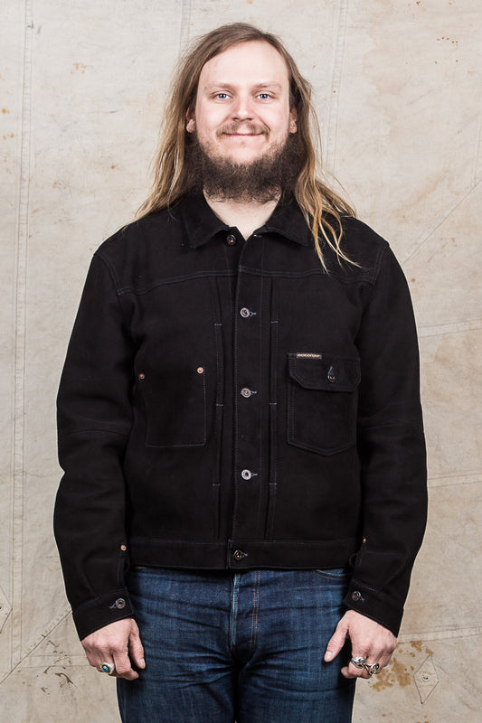 Second Hand Indigofera Grant Black Nubuck Leather