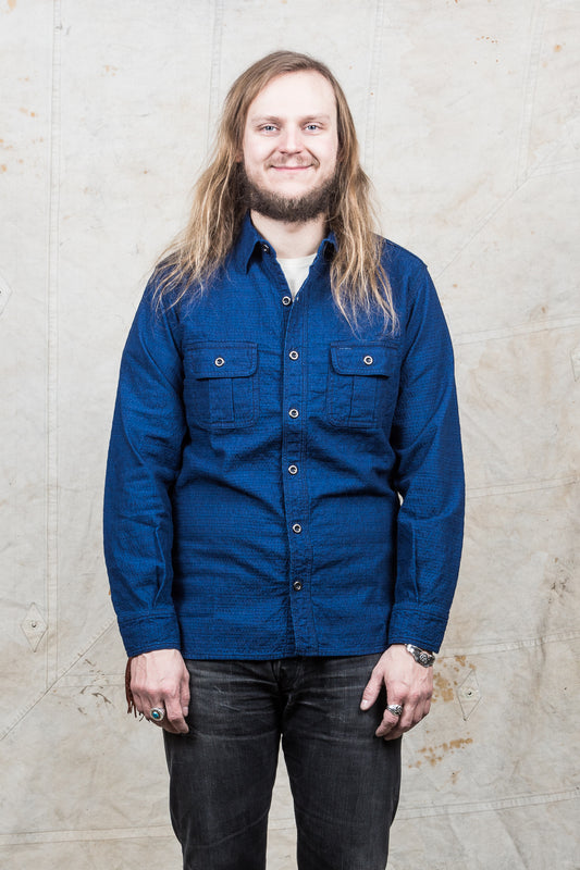 Momotaro Dobby Work Shirt Indigo