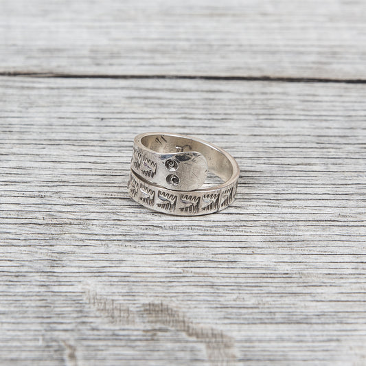 Tenable Crafts Snake Silver Ring #104