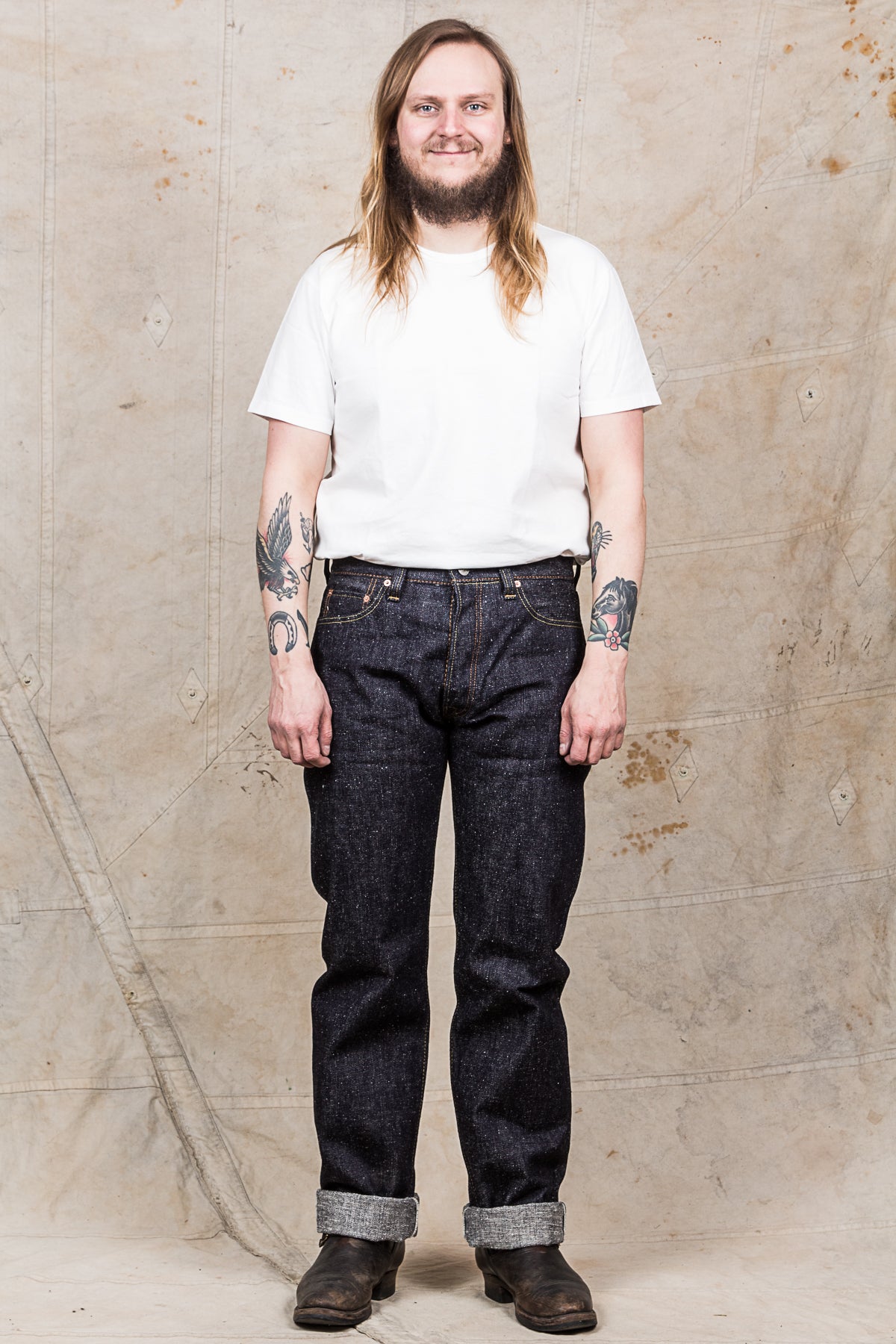 Pure Blue Japan SN-003 16oz Snow Denim Regular Straight Raw Indigo Jeans