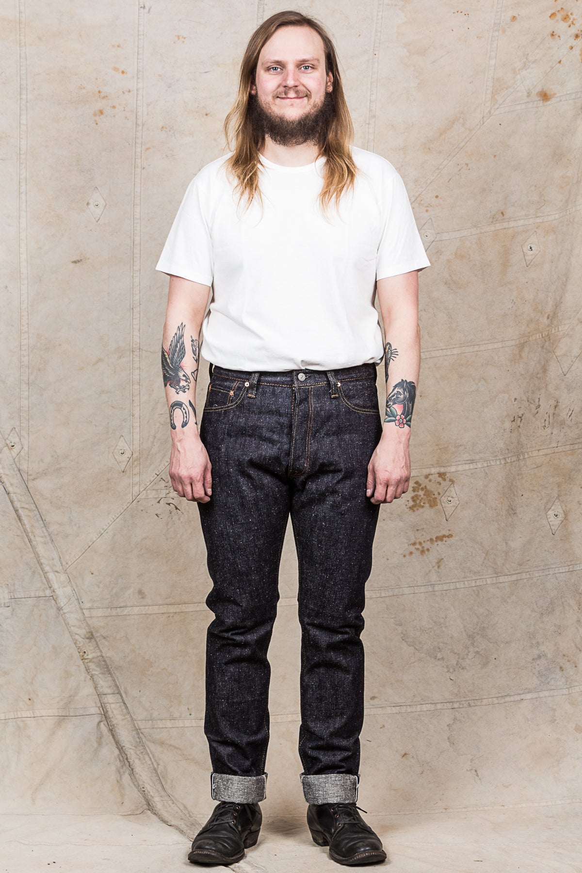 Pure Blue Japan SN-019 16oz Snow Denim Relaxed Tapered Raw Indigo Jeans