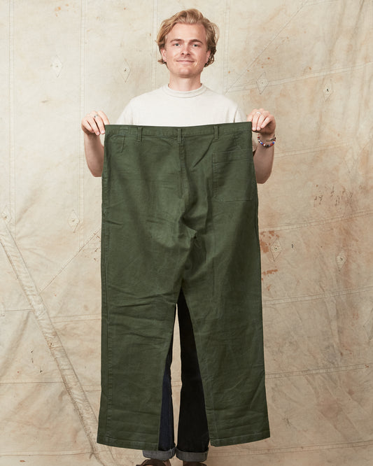 Vintage Swedish Army Green Cotton Fatigue Pants