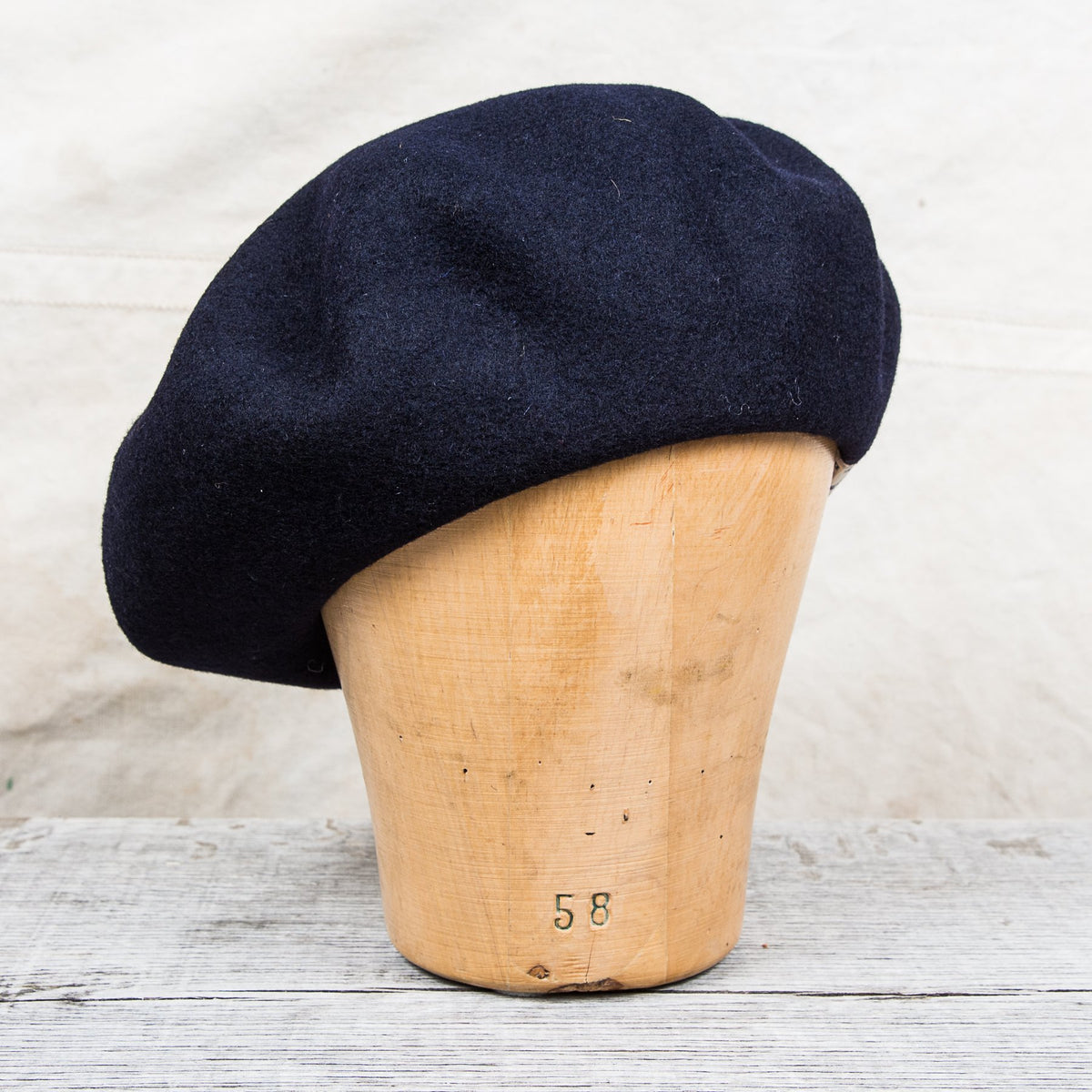 H. W. Dog & Co. Wool Beret Navy