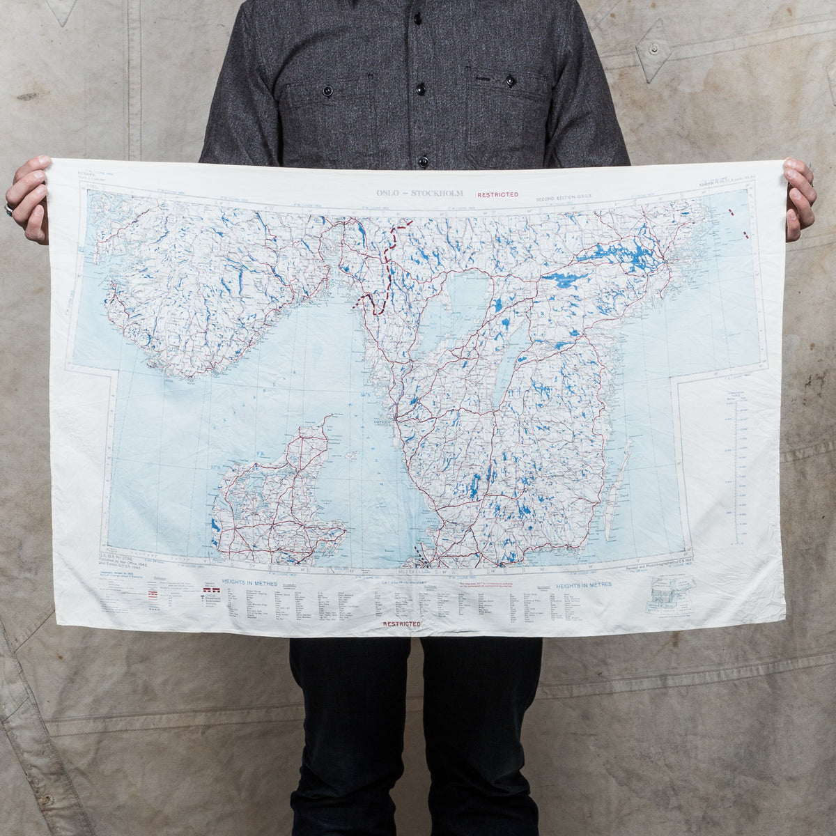 Vintage RAF Escape Map/Scarf 1953