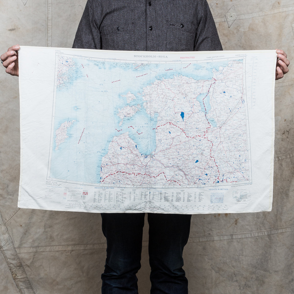 Vintage RAF Escape Map/Scarf 1953