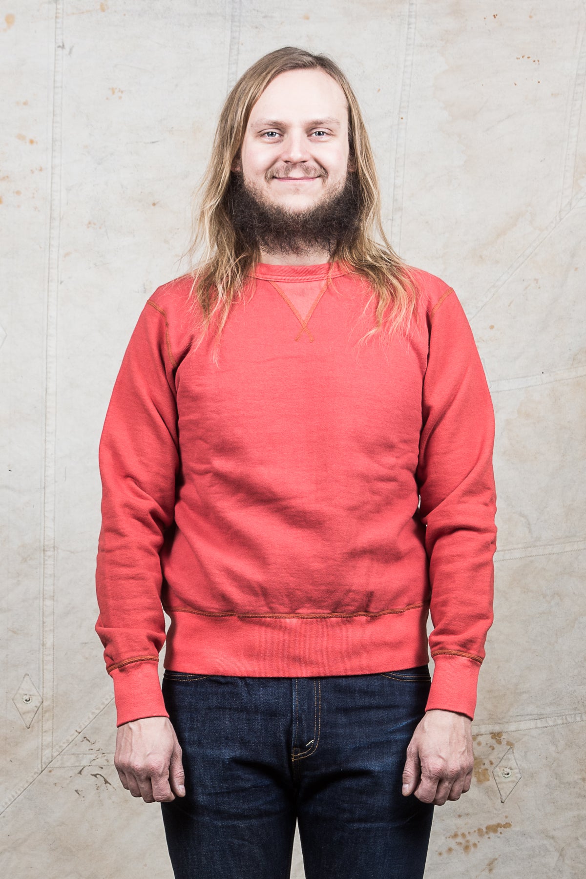 Buzz Rickson´s Loopwheel Sweatshirt 4-Needle Red