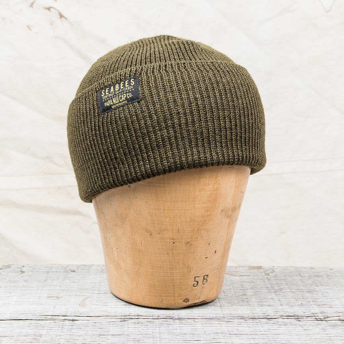 Papa Nui Cap Co. Seabees Watch Cap Olive Wool