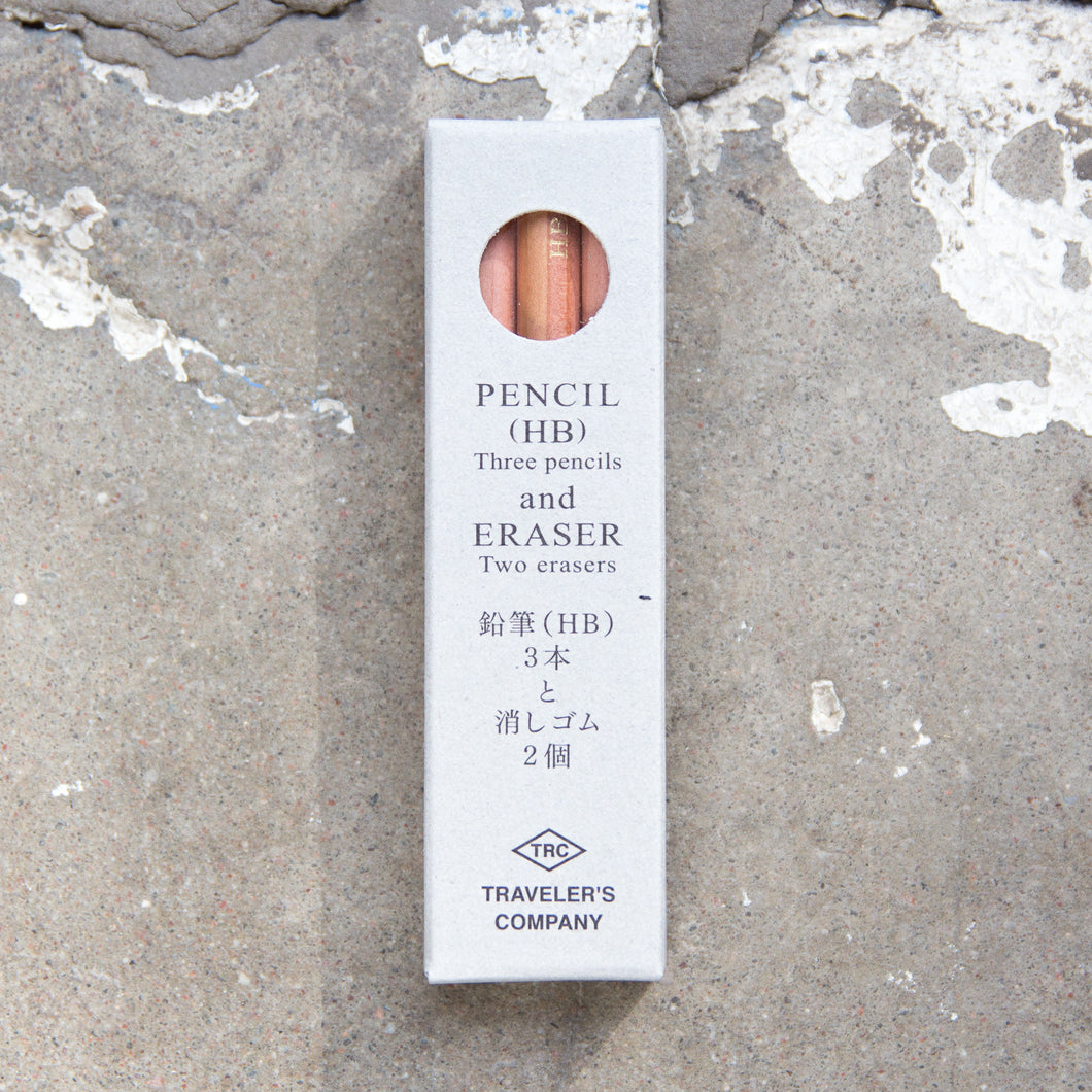 Traveler's Company Midori Pencil Refill (3 Pencils, 2 Erasers)