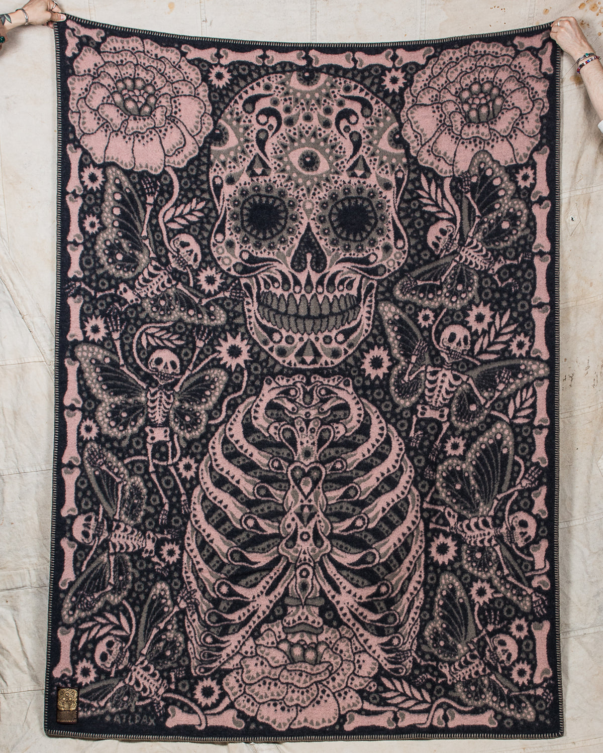 Björn Atldax × Indigofera Dia De Muertos Wool Blanket
