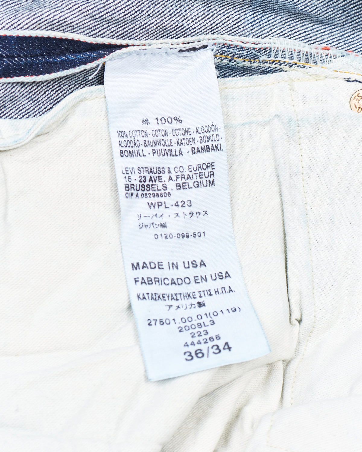Second hand Levi's Vintage Clothing Made in USA 1927 501XX W 36 / L 34