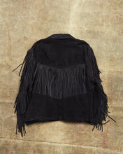 Second Hand Schott Black Suede Fringe Jacket Size 48