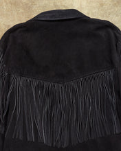 Second Hand Schott Black Suede Fringe Jacket Size 48