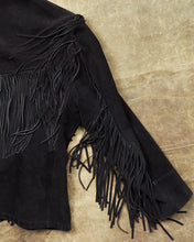 Second Hand Schott Black Suede Fringe Jacket Size 48