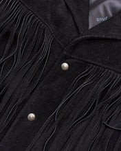 Second Hand Schott Black Suede Fringe Jacket Size 48