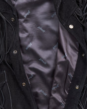 Second Hand Schott Black Suede Fringe Jacket Size 48