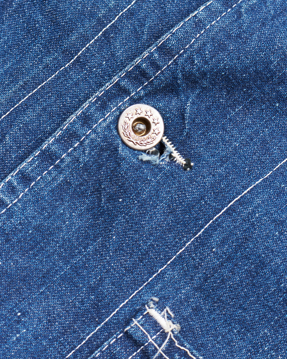 Vintage 40s Laurel Leaf Button Denim Work Jacket
