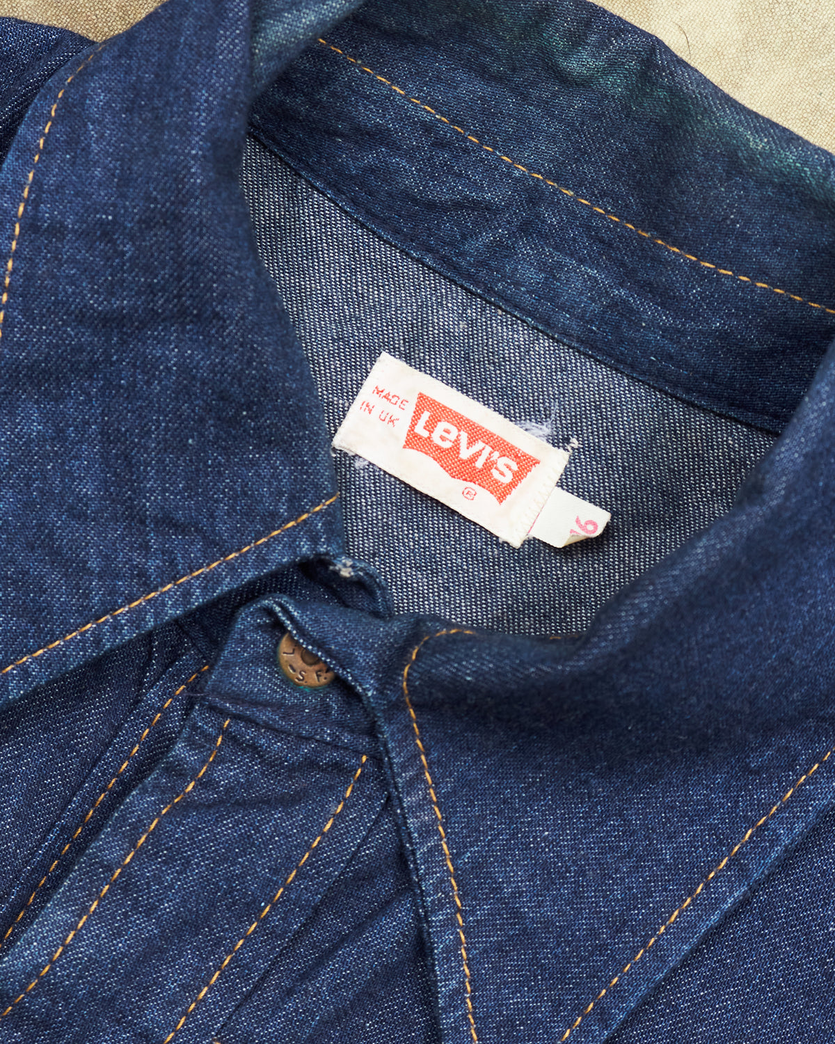 Vintage Levi's Big E Denim Shirt Size 16(L) Made in UK