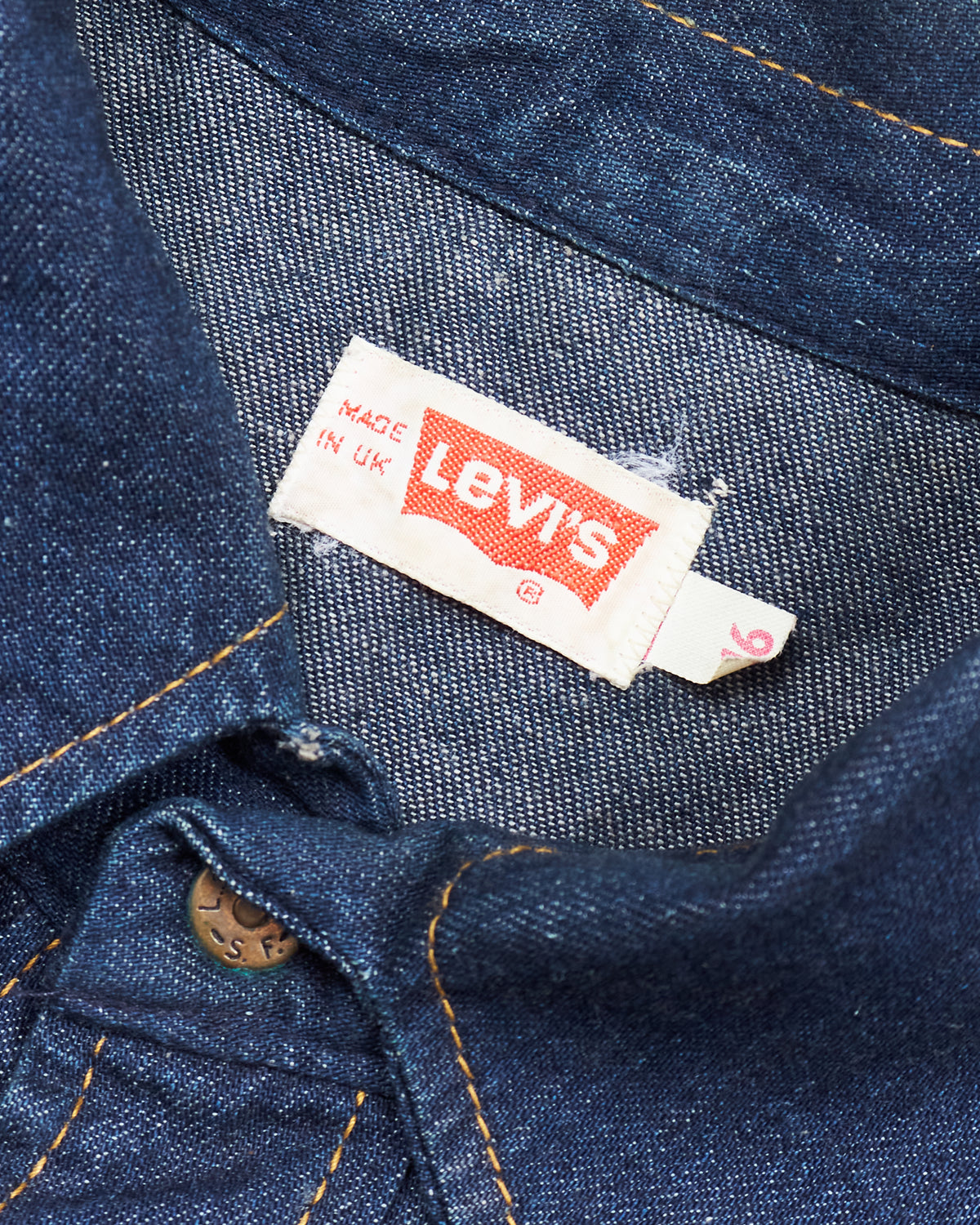 Vintage Levi's Big E Denim Shirt Size 16(L) Made in UK