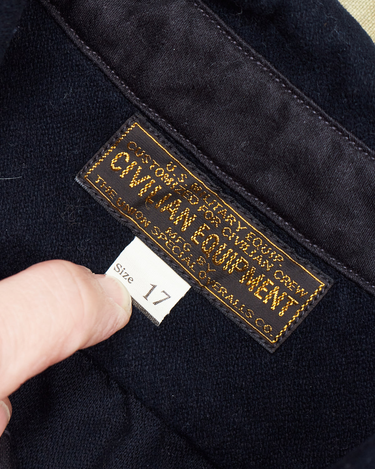 Second Hand Freewheelers 1920 US Navy Cotton Moleskin CPO Shirt Size 17 / L