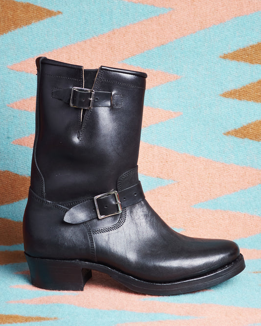 Råland Bootmaker Engineer Boots Horsehide Black Handmade In Sweden