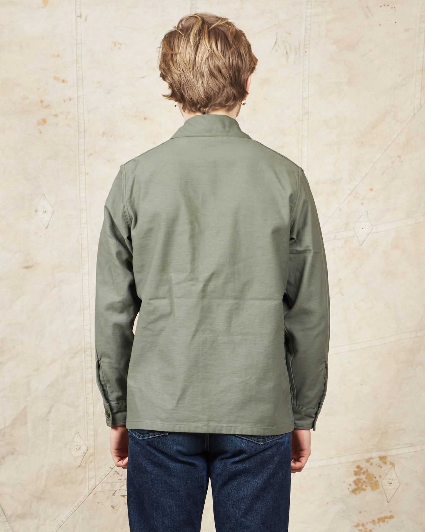 Buzz Rickson's US Army Utility Cotton Sateen Shirt OG-107 Olive BR28607
