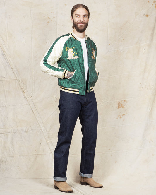 Tailor Toyo Souvenir "Sukajan" Velveteen Jacket Polar Bear x Alaska Map