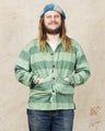 Tender 452 Bridge Pocket Square Tail Shirt Chlorophyll Dyed Indigo Cotton Belisha Stripe