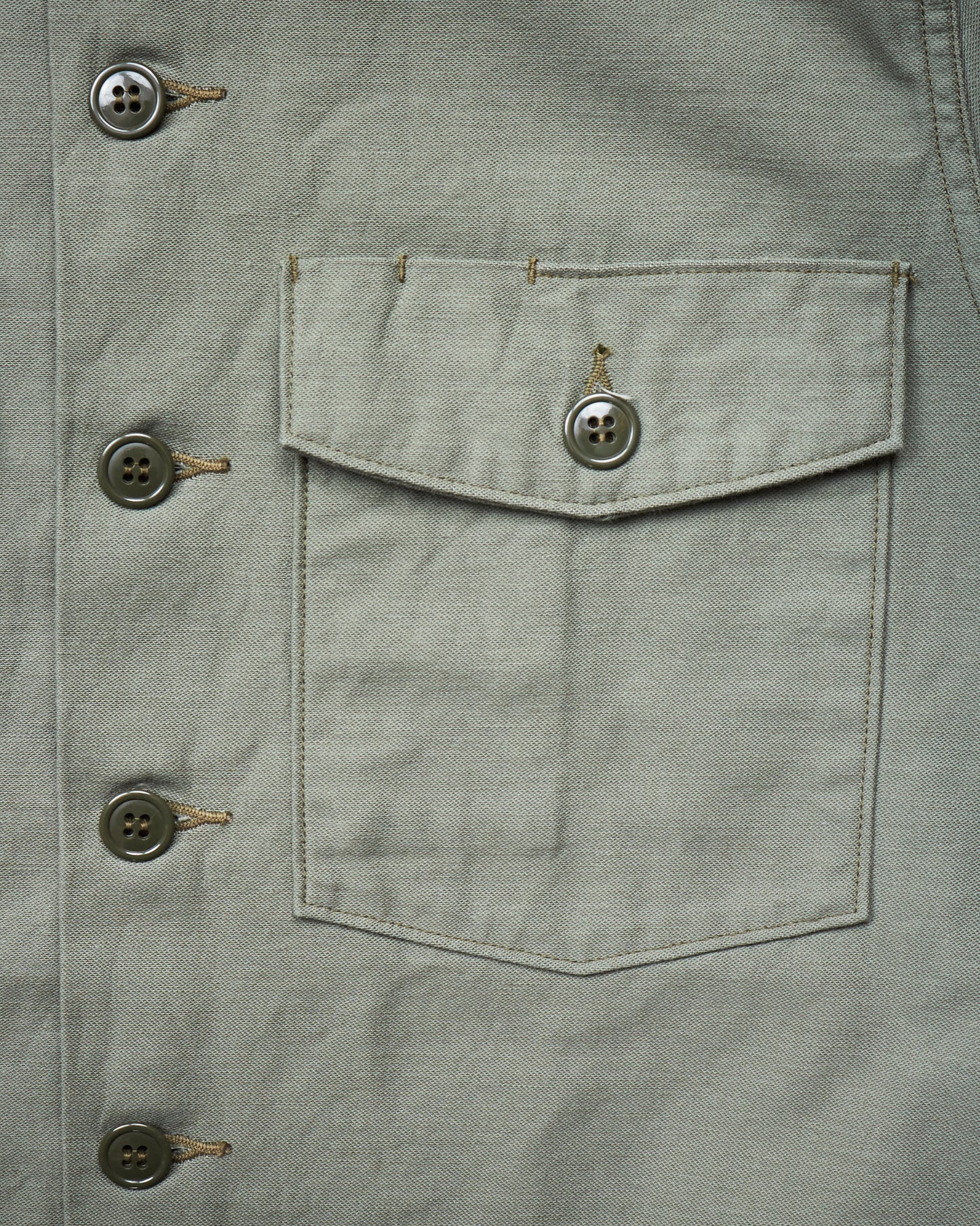 Buzz Rickson's US Army Utility Cotton Sateen Shirt OG-107 Olive BR28607