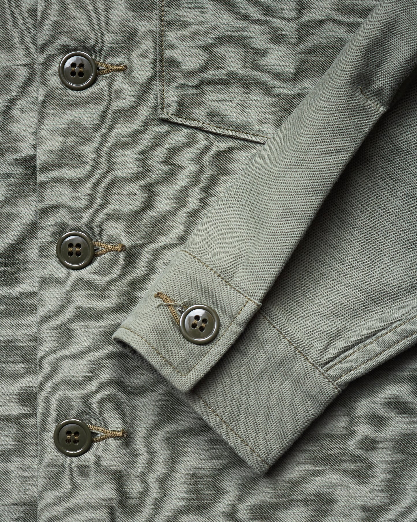 Buzz Rickson's US Army Utility Cotton Sateen Shirt OG-107 Olive BR28607