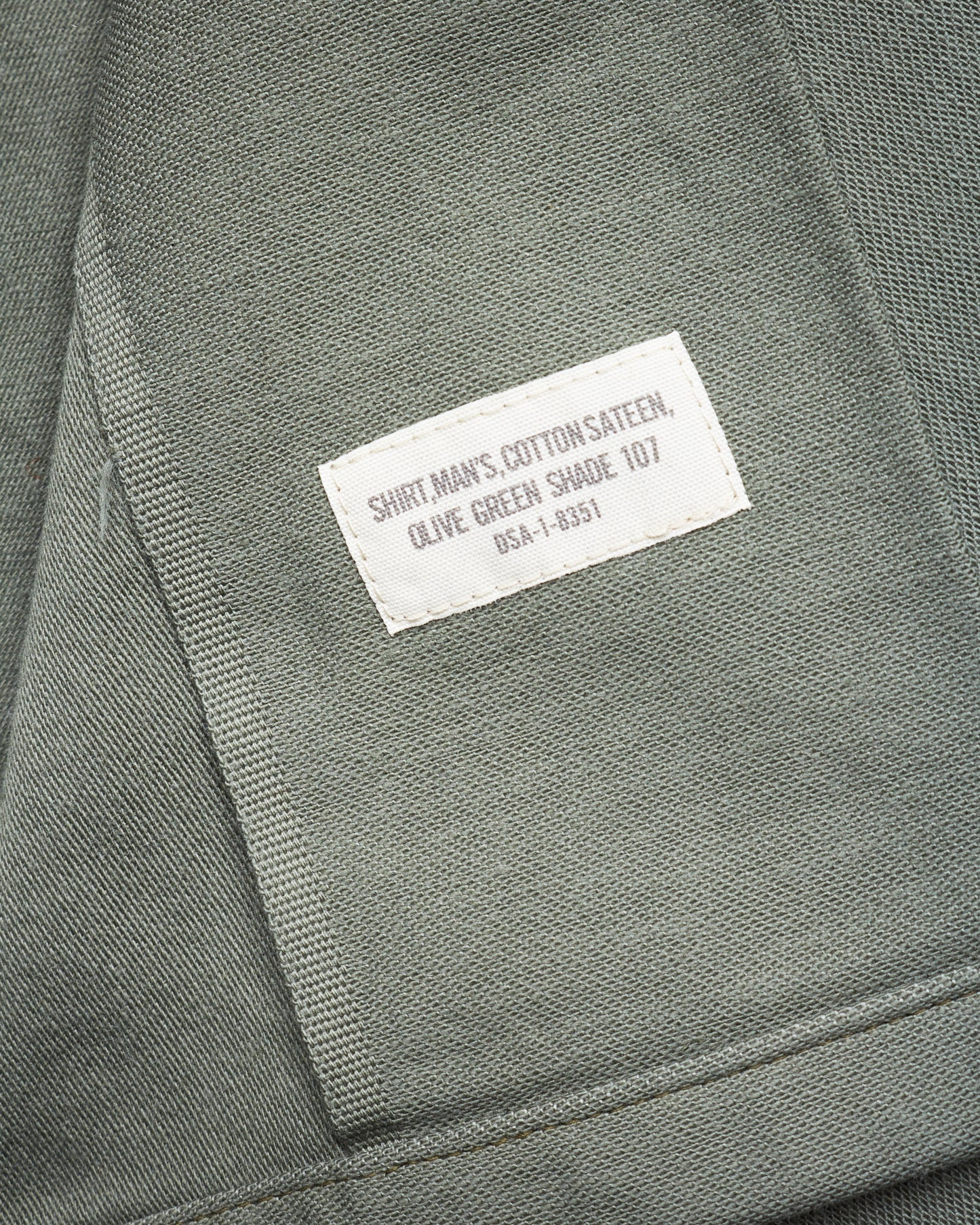 Buzz Rickson's US Army Utility Cotton Sateen Shirt OG-107 Olive BR28607