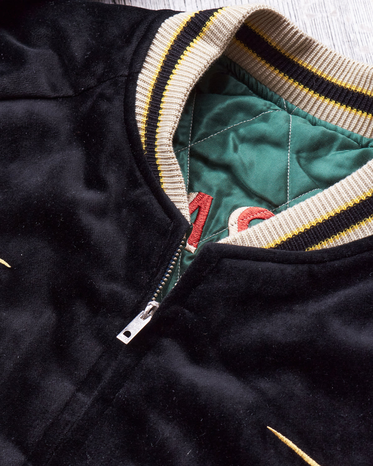 Tailor Toyo Souvenir "Sukajan" Velveteen Jacket Polar Bear x Alaska Map