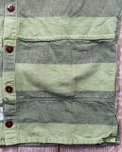 Tender 452 Bridge Pocket Square Tail Shirt Chlorophyll Dyed Indigo Cotton Belisha Stripe