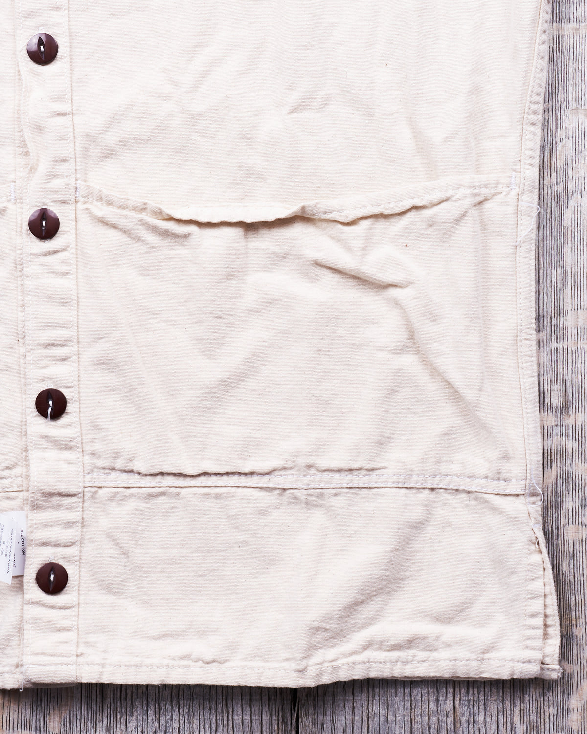 Tender 452 Bridge Pocket Square Tail Shirt Rinsed Cotton Casement