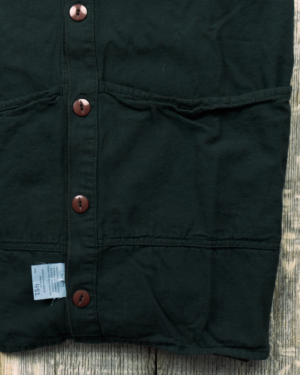Tender 452 Bridge Pocket Square Tail Shirt Hadal Green
