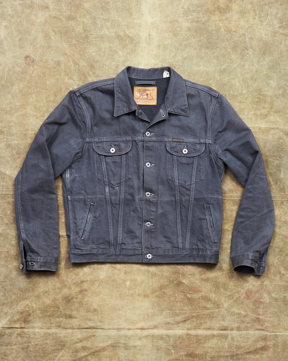 Second Hand Indigofera Banks Jeans Jacket Powderville Gray Size L