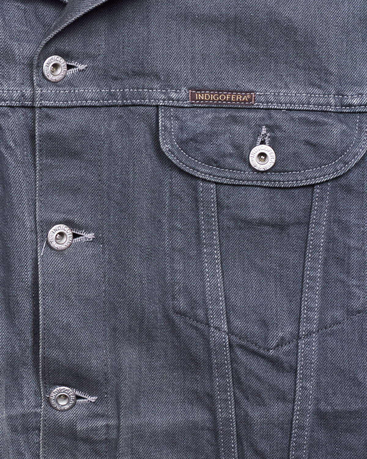 Second Hand Indigofera Banks Jeans Jacket Powderville Gray Size L