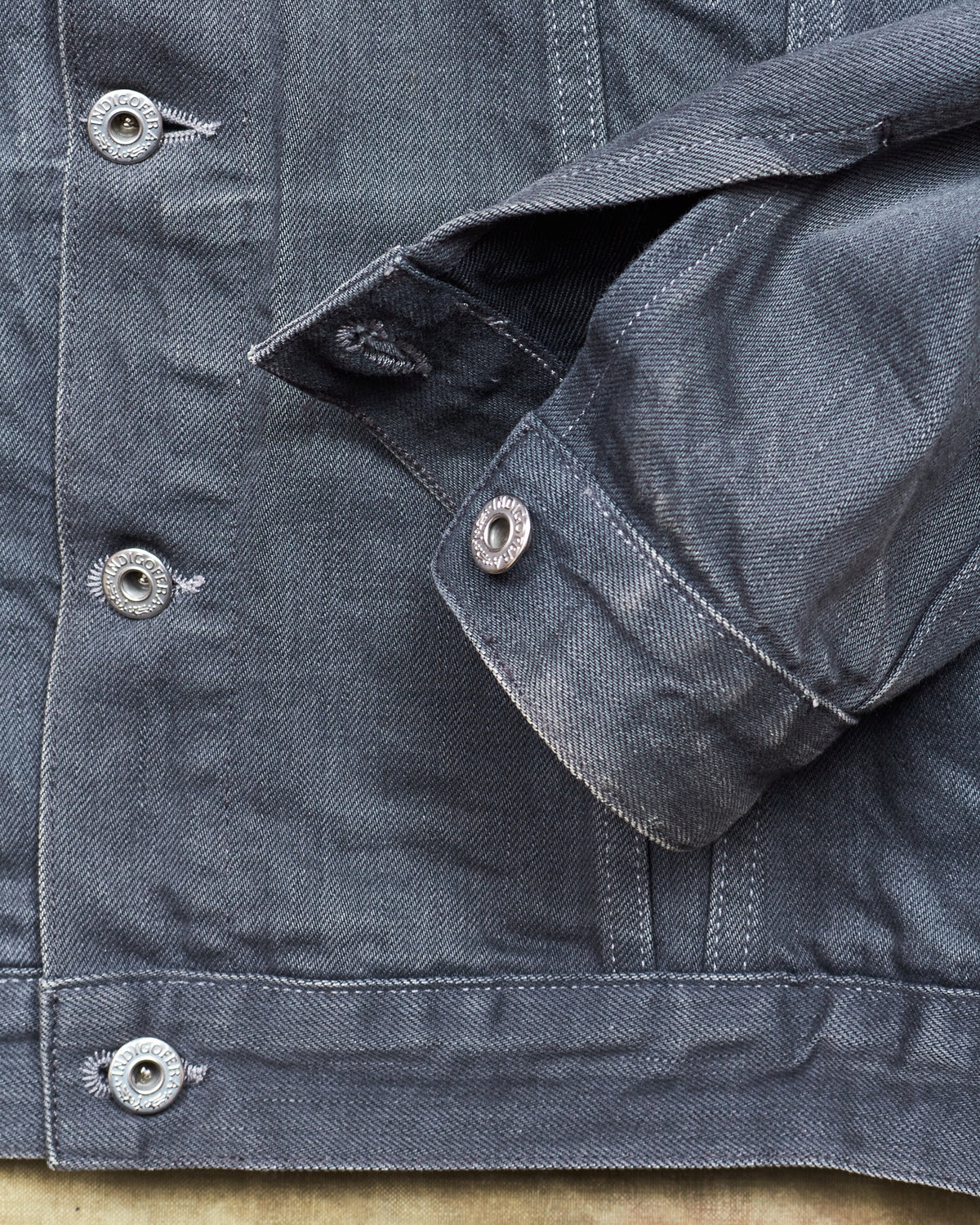 Second Hand Indigofera Banks Jeans Jacket Powderville Gray Size L