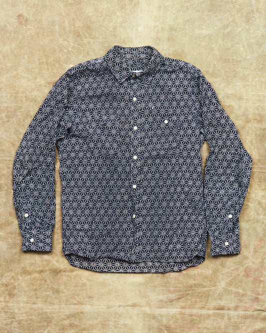 Second Hand 3sixteen Indigo Asanoha Pattern Shirt Size M