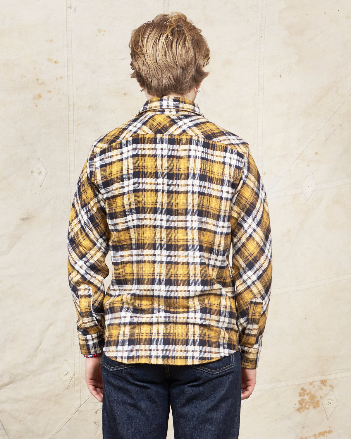 Indigofera Bryson Flannel Check Shirt Black / Beige / Gold
