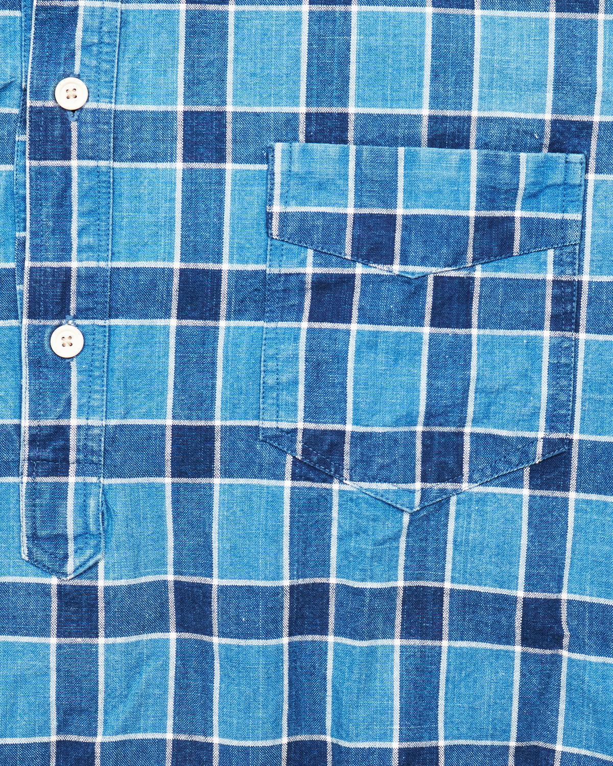 Second Hand Levi's Vintage Clothing Indigo Dyed Checked Shirt Size M