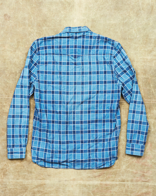 Second Hand Levi's Vintage Clothing Indigo Dyed Checked Shirt Size M